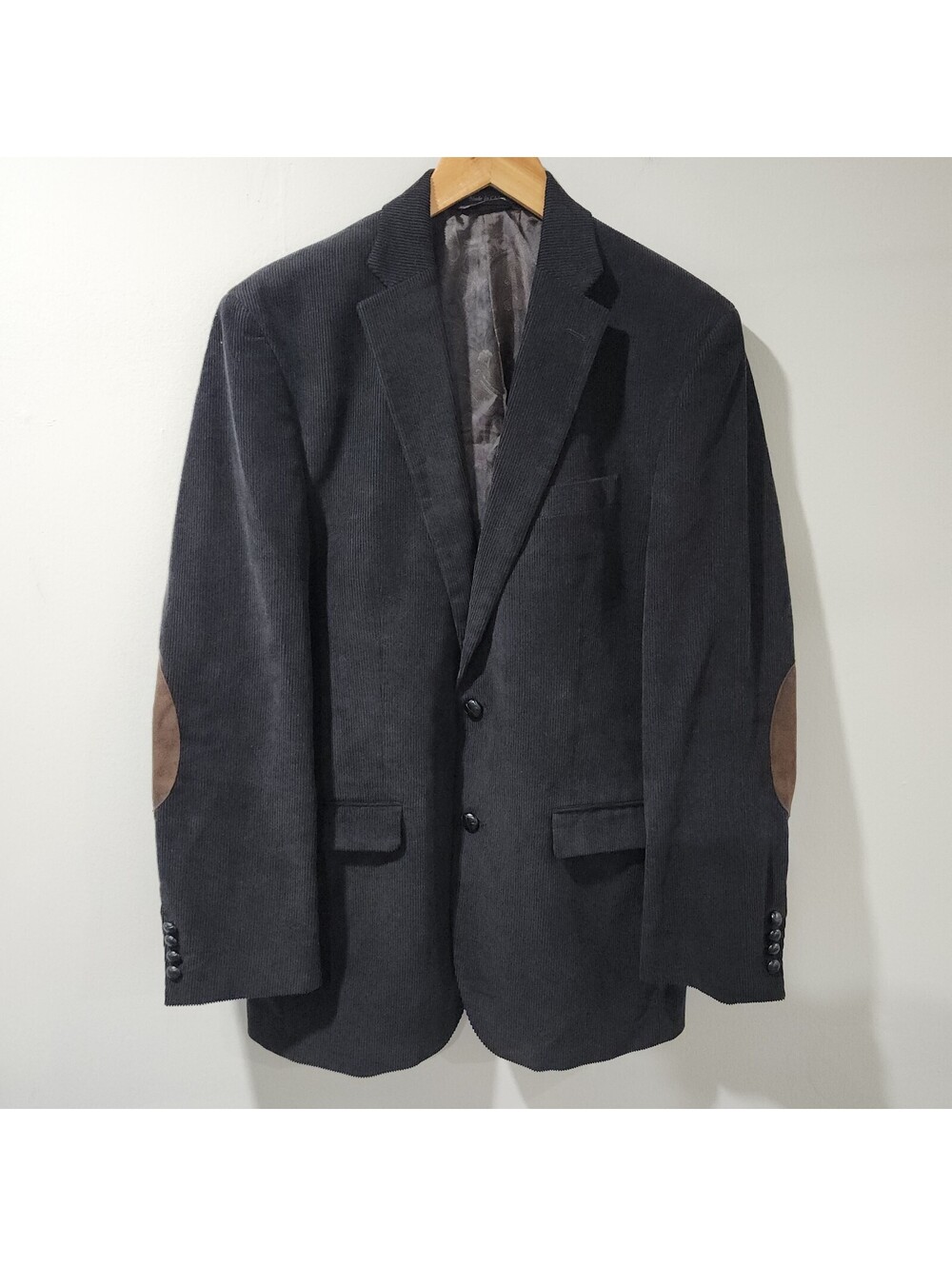 Lauren Ralph Lauren Corduroy Blazer Coat Jacket Elbow Patches 40L Paisley Lined